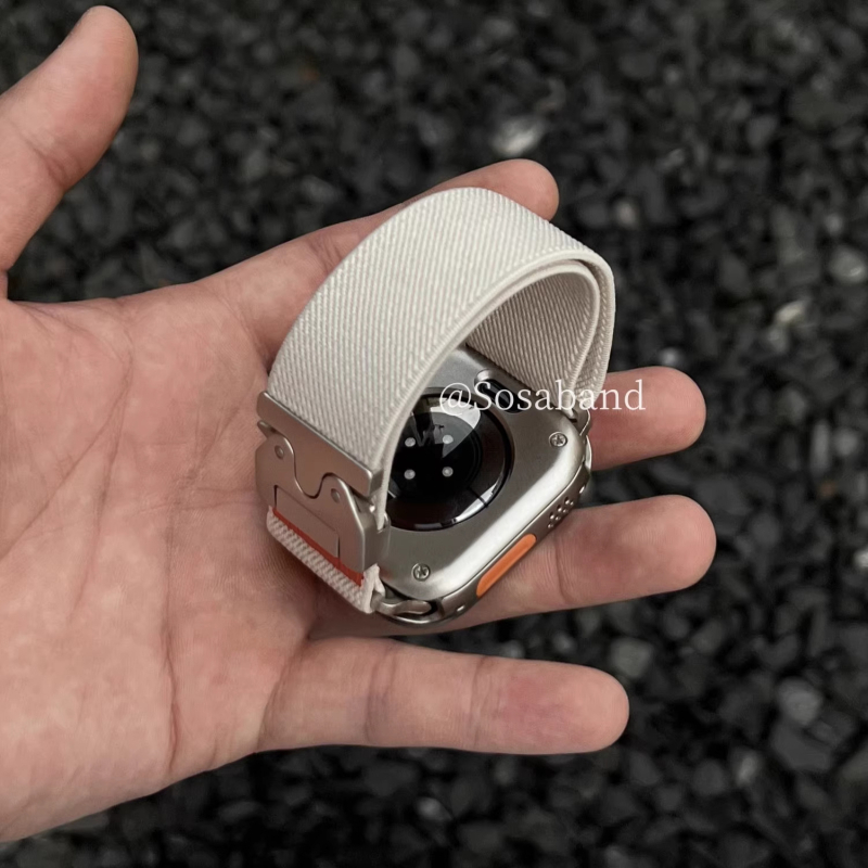 Brățară din nylon elastic cu cataramă parașută pentru Apple Watch S11 42mm