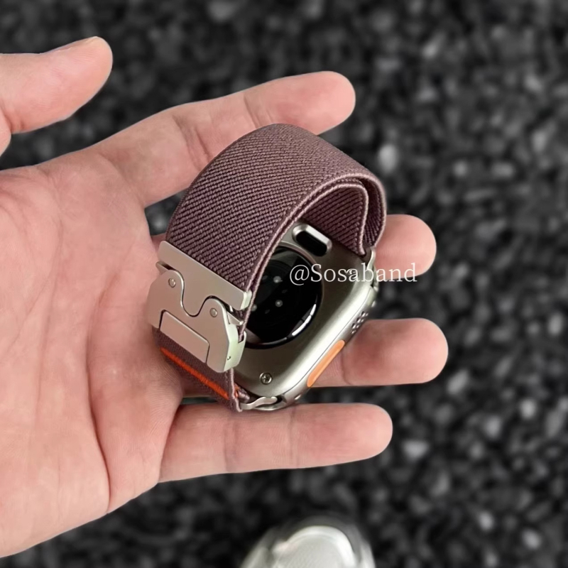 Brățară din nylon elastic cu cataramă parașută pentru Apple Watch S11 42mm