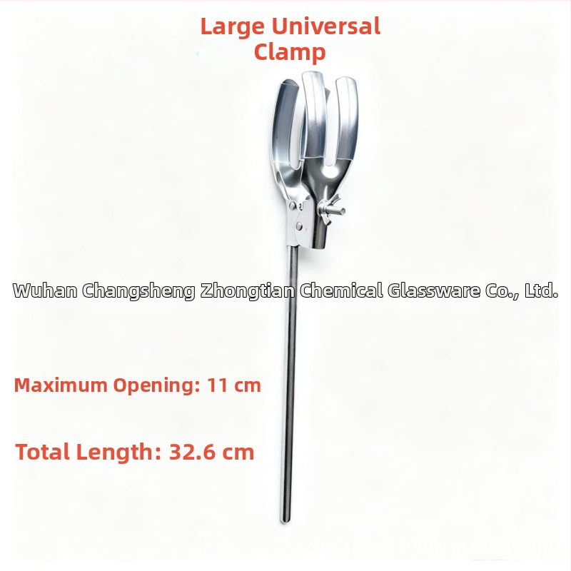 Clema cu trei fălci, clemă medie pentru becher, clemă încrucișată, clemă pentru flacon cu șurub superior dublu, clemă universală, clemă pentru tubul de condensare, accesorii pentru suport de fier