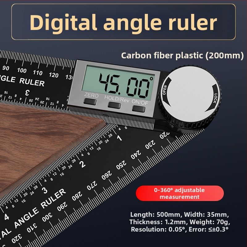 Riglă unghiulară digitală cu afișaj, precizie înaltă, măsurare de 360°, riglă universală pentru tâmplărie