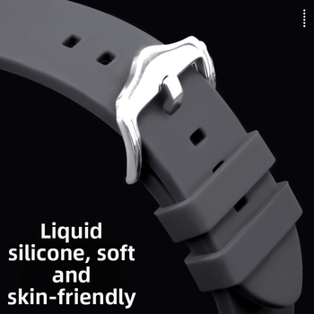 Bratara din silicon lichid compatibilă cu Samsung Galaxy Watch5/4/3, 20/22 mm, culoare solidă, cataramă argintie