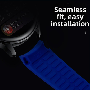 Bratara din silicon lichid compatibilă cu Samsung Galaxy Watch5/4/3, 20/22 mm, culoare solidă, cataramă argintie