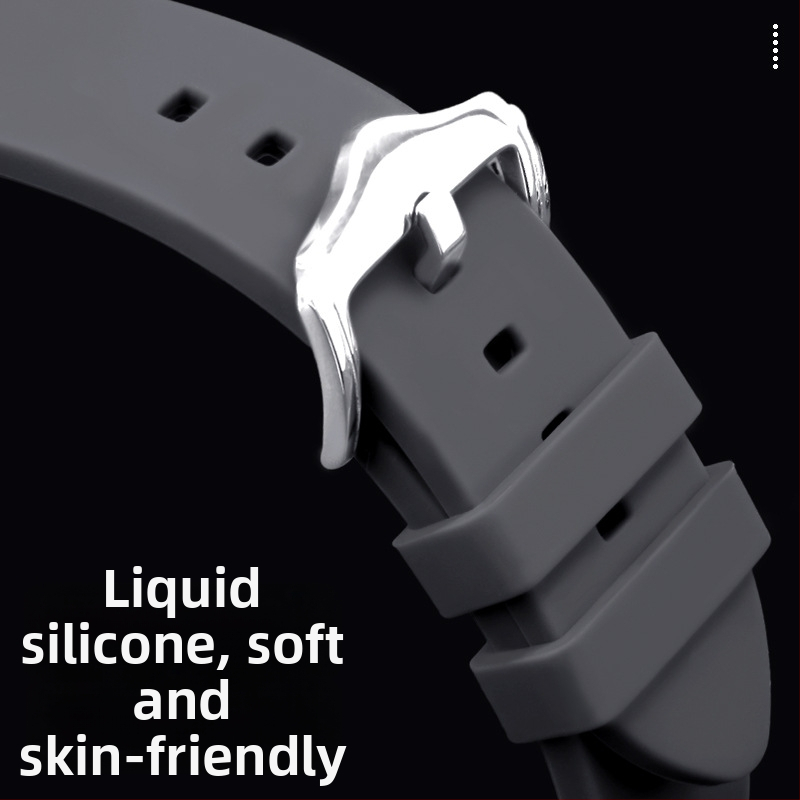 Silikónový remienok kompatibilný s Samsung Galaxy Watch 5/4/3, 20/22 mm, jednofarebný, strieborná pracka