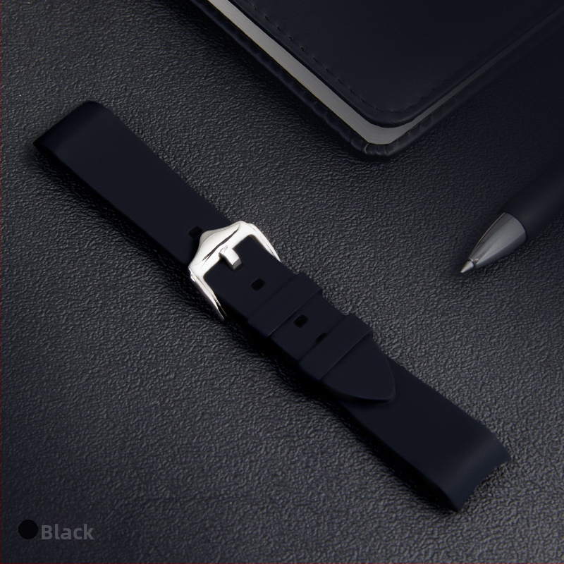 Bratara din silicon lichid compatibilă cu Samsung Galaxy Watch5/4/3, 20/22 mm, culoare solidă, cataramă argintie