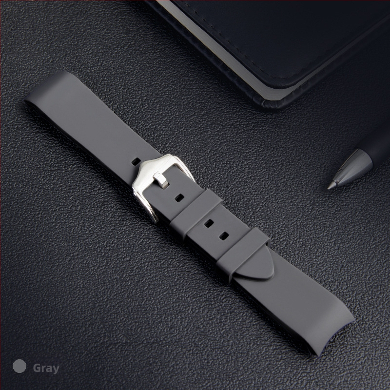 Bratara din silicon lichid compatibilă cu Samsung Galaxy Watch5/4/3, 20/22 mm, culoare solidă, cataramă argintie