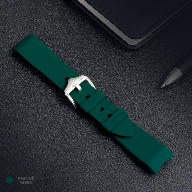Bratara din silicon lichid compatibilă cu Samsung Galaxy Watch5/4/3, 20/22 mm, culoare solidă, cataramă argintie