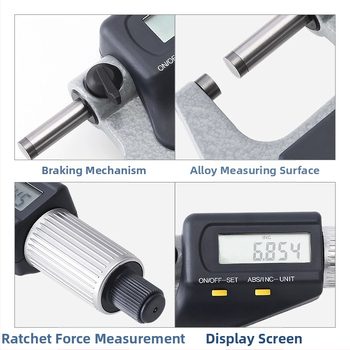 Micrometru exterior digital, interval 0–25–50–75–100 mm, măsurare de înaltă precizie a diametrului exterior