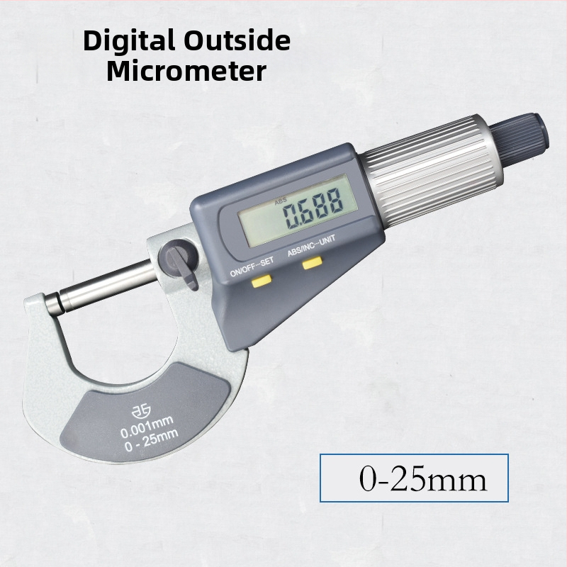 Micrometru exterior digital, interval 0–25–50–75–100 mm, măsurare de înaltă precizie a diametrului exterior
