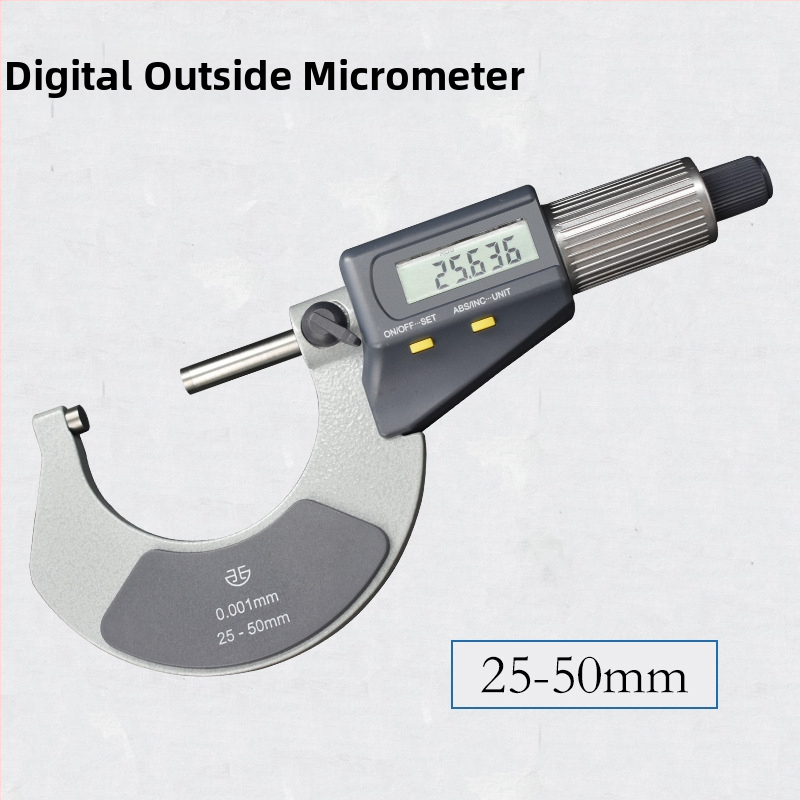 Micrometru exterior digital, interval 0–25–50–75–100 mm, măsurare de înaltă precizie a diametrului exterior