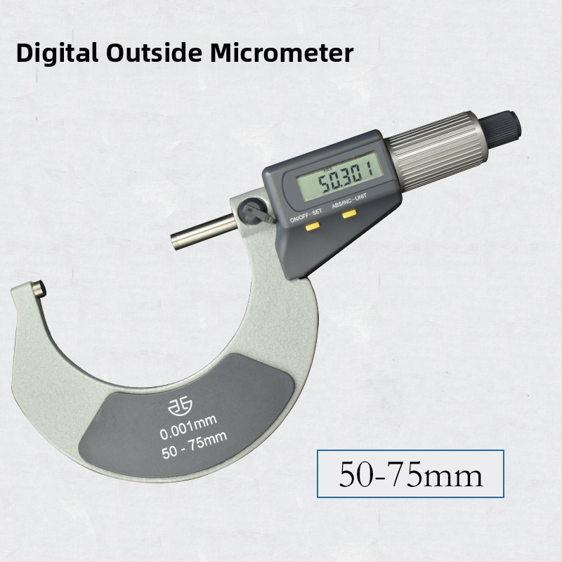 Micrometru exterior digital, interval 0–25–50–75–100 mm, măsurare de înaltă precizie a diametrului exterior