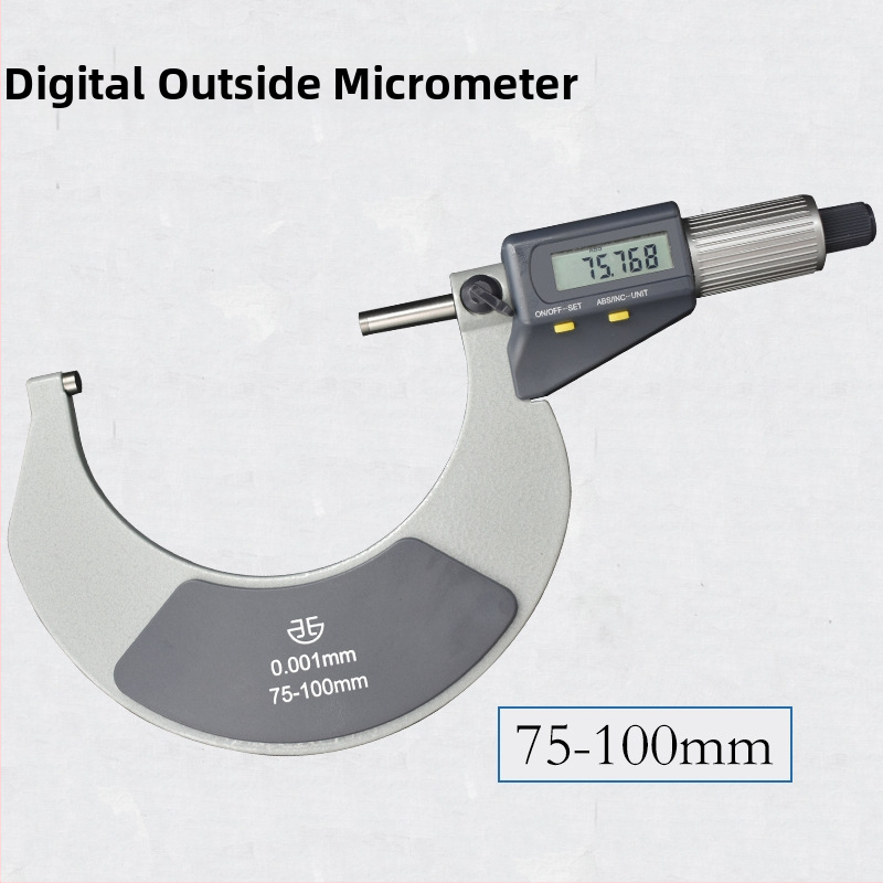 Micrometru exterior digital, interval 0–25–50–75–100 mm, măsurare de înaltă precizie a diametrului exterior