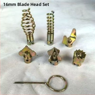 Set de 7 capete de tăiere galvanizate, rezistente la rugină, pentru deblocarea conductelor, 16 mm, accesorii pentru bormașină