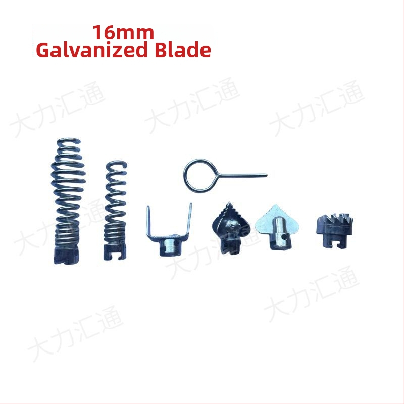 Set de 7 capete de tăiere galvanizate, rezistente la rugină, pentru deblocarea conductelor, 16 mm, accesorii pentru bormașină