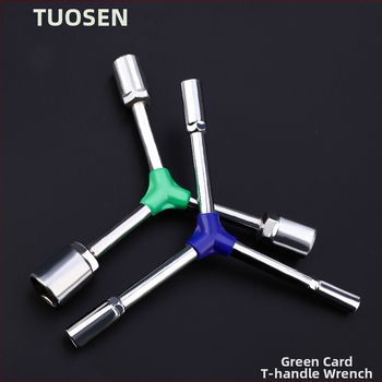 Topson Cheie cu priză hexagonal exterior, tip Y, prelungită, pentru reparații auto, manual, multifuncțional, economie de efort, cu trei brațe