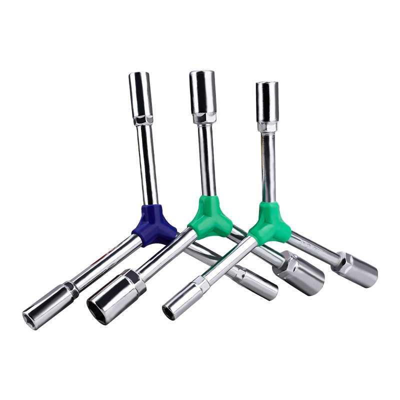 Topson Cheie cu priză hexagonal exterior, tip Y, prelungită, pentru reparații auto, manual, multifuncțional, economie de efort, cu trei brațe