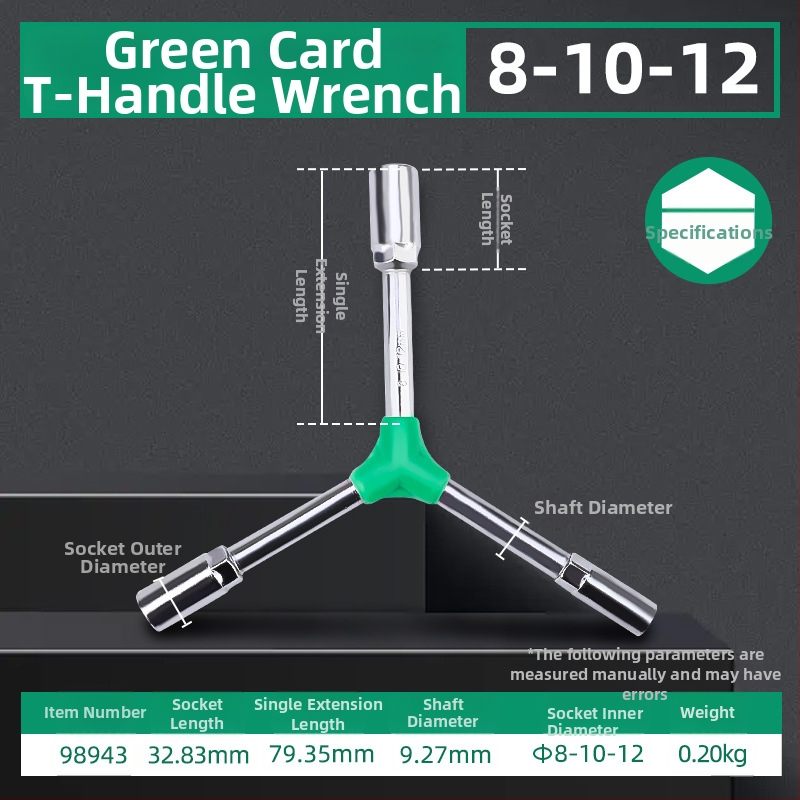 Topson Cheie cu priză hexagonal exterior, tip Y, prelungită, pentru reparații auto, manual, multifuncțional, economie de efort, cu trei brațe