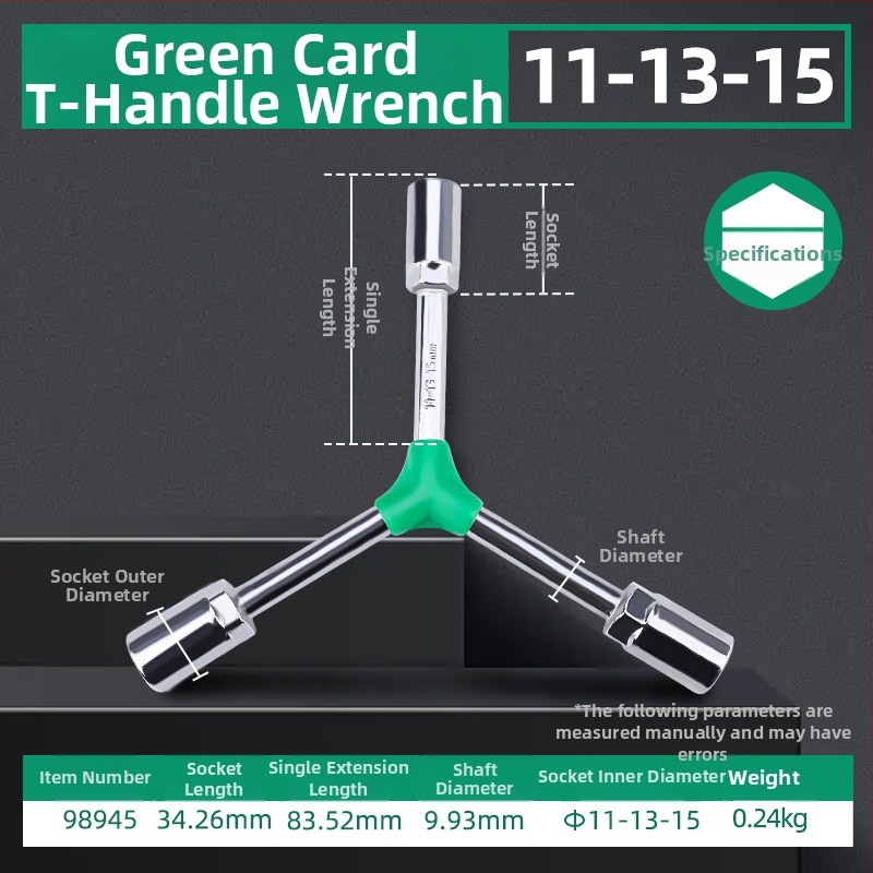 Topson Cheie cu priză hexagonal exterior, tip Y, prelungită, pentru reparații auto, manual, multifuncțional, economie de efort, cu trei brațe
