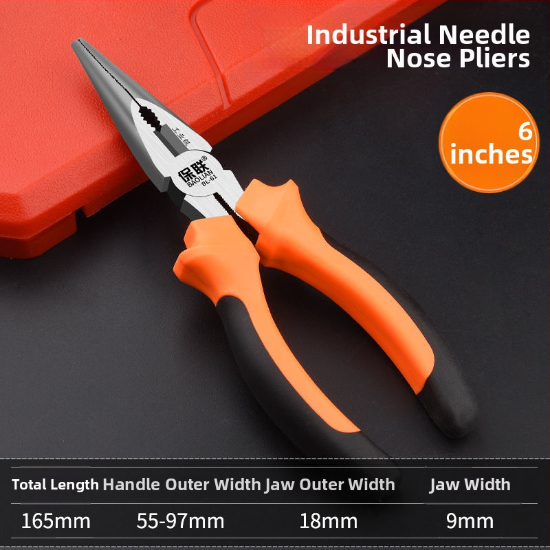 Baolian Clește de 8 inch cu vârf ascuțit, tăietor diagonal și tăietor de sârmă, pentru uz industrial, unealtă manuală multifuncțională