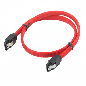 SATA 3.0 кабел за данни с плетена външна обвивка, 90° ъглов конектор, високоскоростна свързаност към SSD
