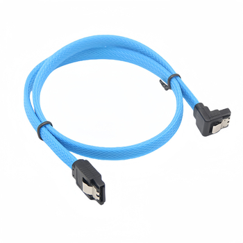 SATA 3.0 кабел за данни с плетена външна обвивка, 90° ъглов конектор, високоскоростна свързаност към SSD