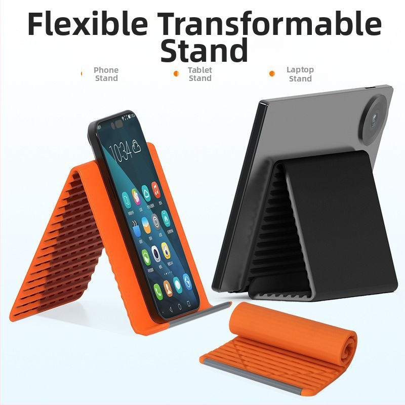 Flexibilný skladací silikónový stojan na telefón, univerzálny stojan na tablet a notebook, transformovateľný na cesty aj domáce použitie