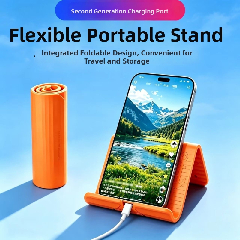 Suport din silicon flexibil, pliabil pentru telefon, suport universal pentru tablete și laptopuri, transformabil pentru călătorii și uz casnic