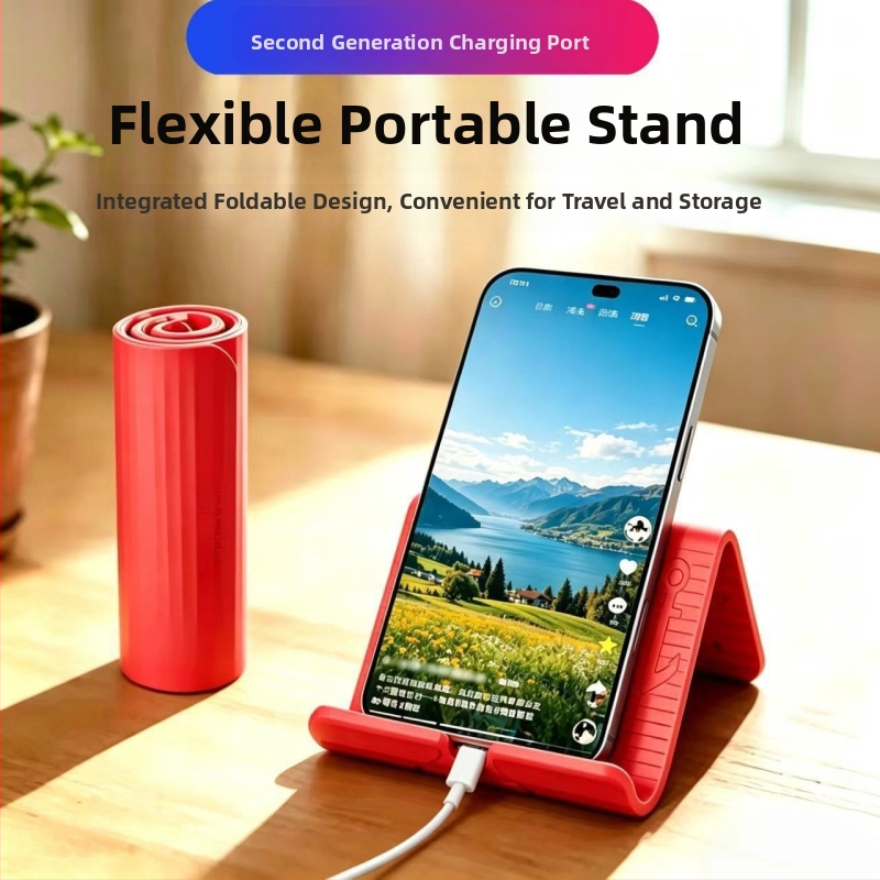 Suport din silicon flexibil, pliabil pentru telefon, suport universal pentru tablete și laptopuri, transformabil pentru călătorii și uz casnic