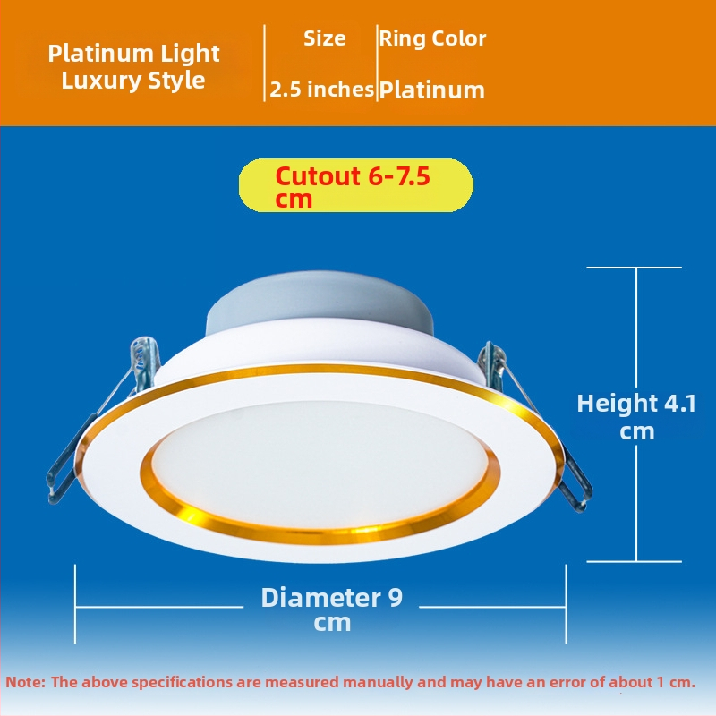 Carpell LED трицветен регулируем вграден даунлайт за всекидневната, 5W/7W/7.5W, алуминиево тяло, 4000K, CRI 90+, скрит монтаж