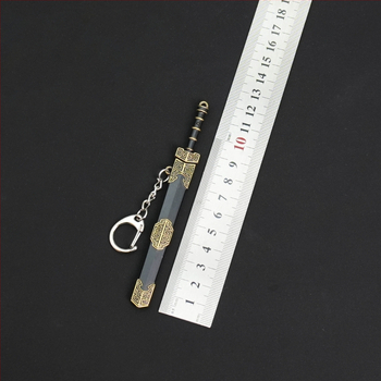 Миниатюрен древен меч Goujian — 12 cm метален орнамент за ключодържател