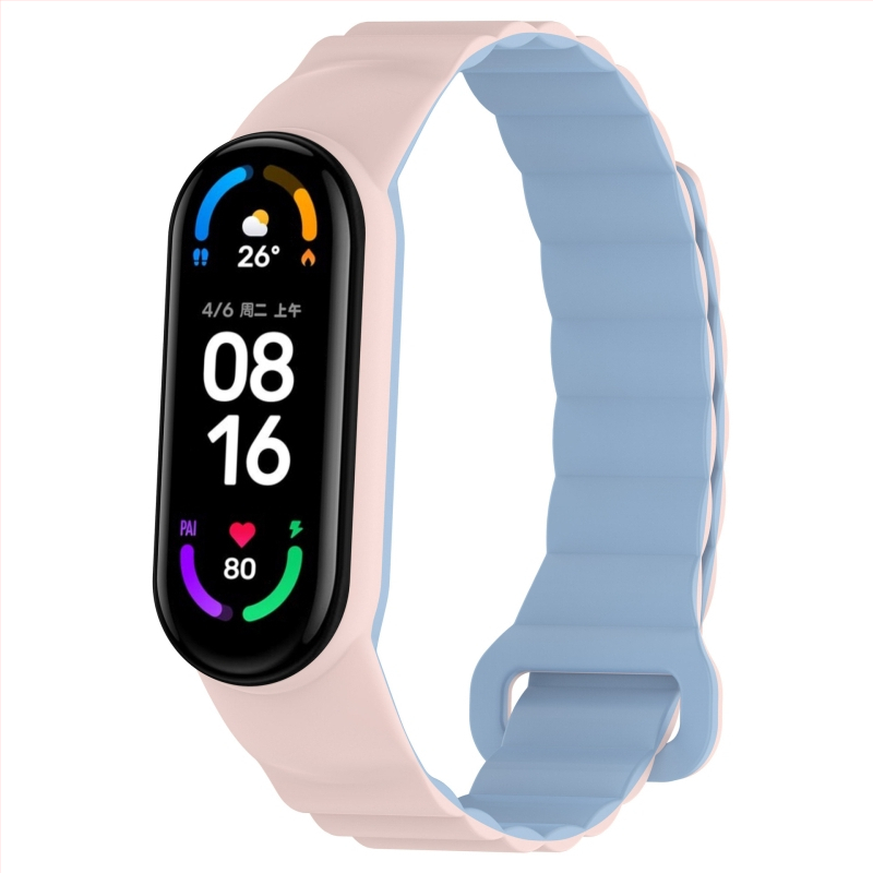 Двуцветен силиконов магнитен ремък за Xiaomi Mi Band 8/9, универсален M8/9, смарт гривна