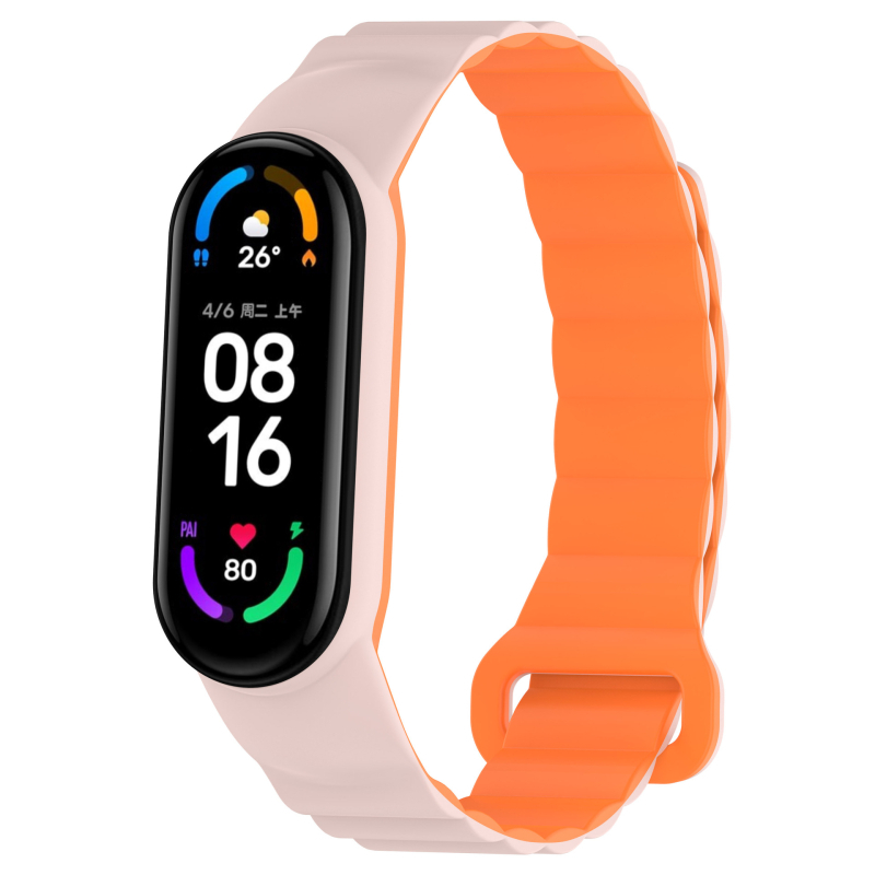 Двуцветен силиконов магнитен ремък за Xiaomi Mi Band 8/9, универсален M8/9, смарт гривна