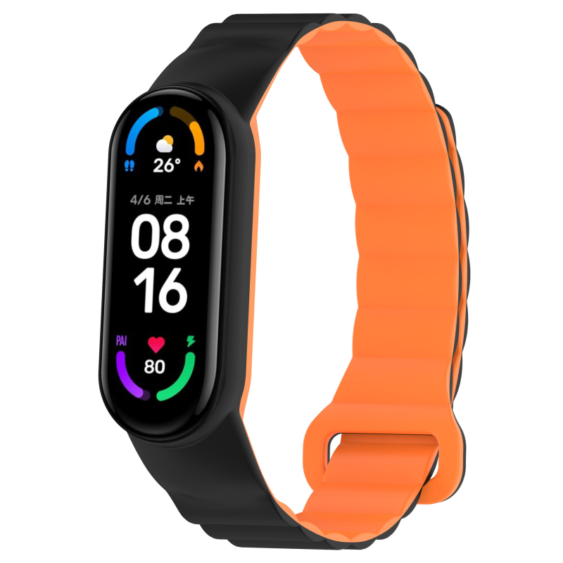 Двуцветен силиконов магнитен ремък за Xiaomi Mi Band 8/9, универсален M8/9, смарт гривна