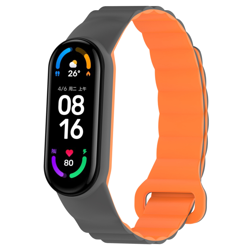Двуцветен силиконов магнитен ремък за Xiaomi Mi Band 8/9, универсален M8/9, смарт гривна