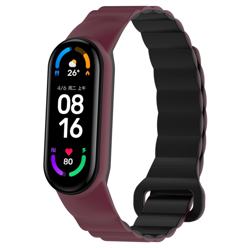 Двуцветен силиконов магнитен ремък за Xiaomi Mi Band 8/9, универсален M8/9, смарт гривна