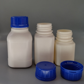 Квадратна бутилка за реактиви с широко гърло, бяла HDPE лабораторна пластмасова бутилка