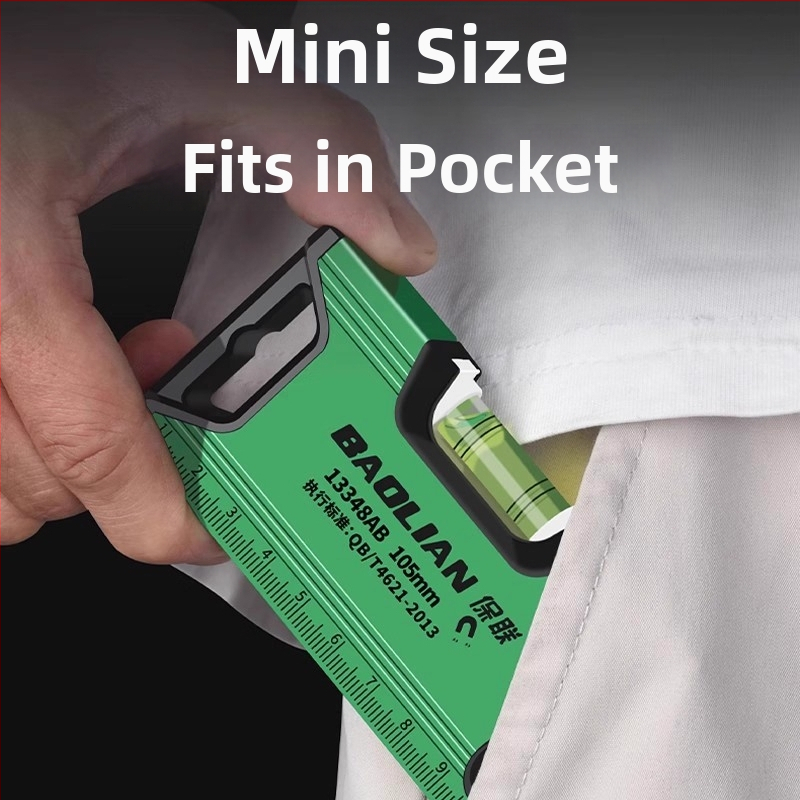 Baolian Mini vysoko presné magnetické hliníkové vodováhy, multifunkčné