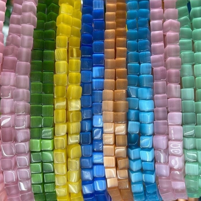 6 мм кубчета мъниста от котешко око за гривни и колие DIY