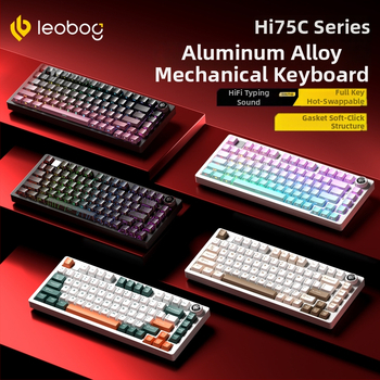 Leobog Hi75C клавиатурен комплект за персонализация с три режима и RGB осветление за гейминг, компютър и офис