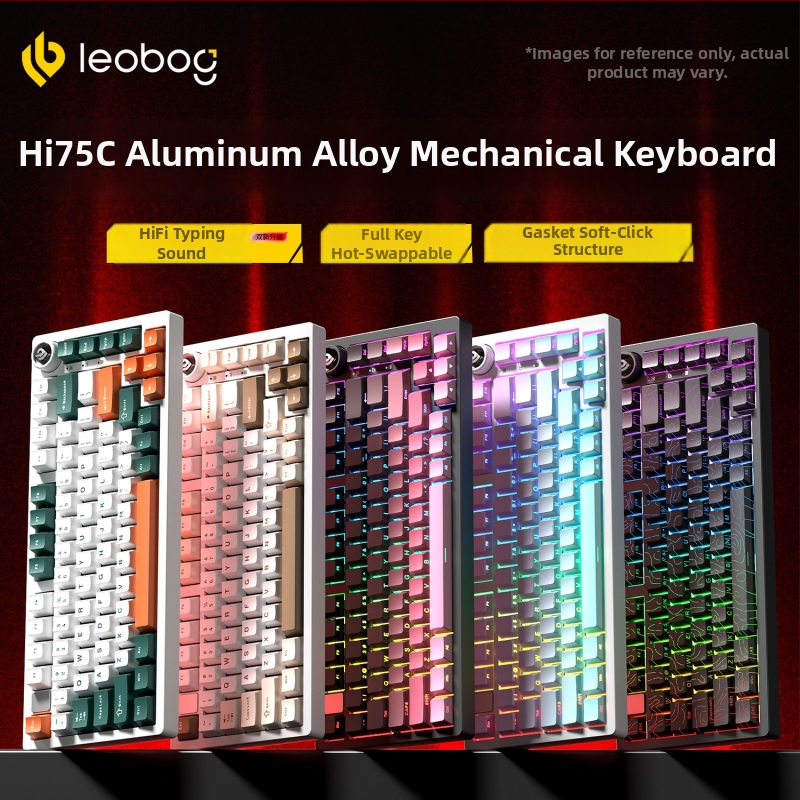 Leobog Hi75C клавиатурен комплект за персонализация с три режима и RGB осветление за гейминг, компютър и офис