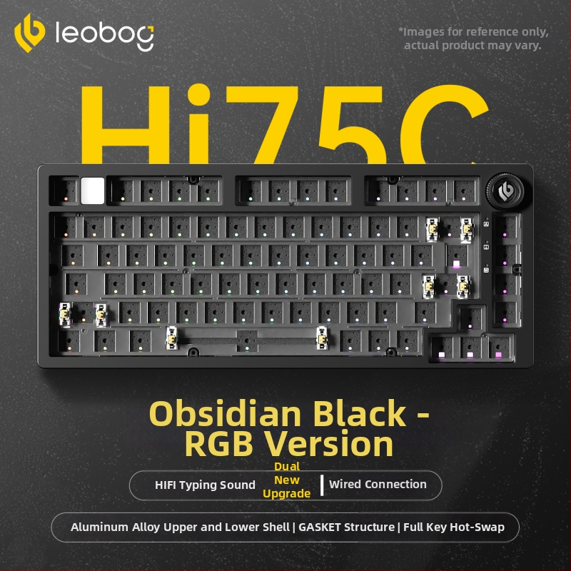 Leobog Hi75C клавиатурен комплект за персонализация с три режима и RGB осветление за гейминг, компютър и офис