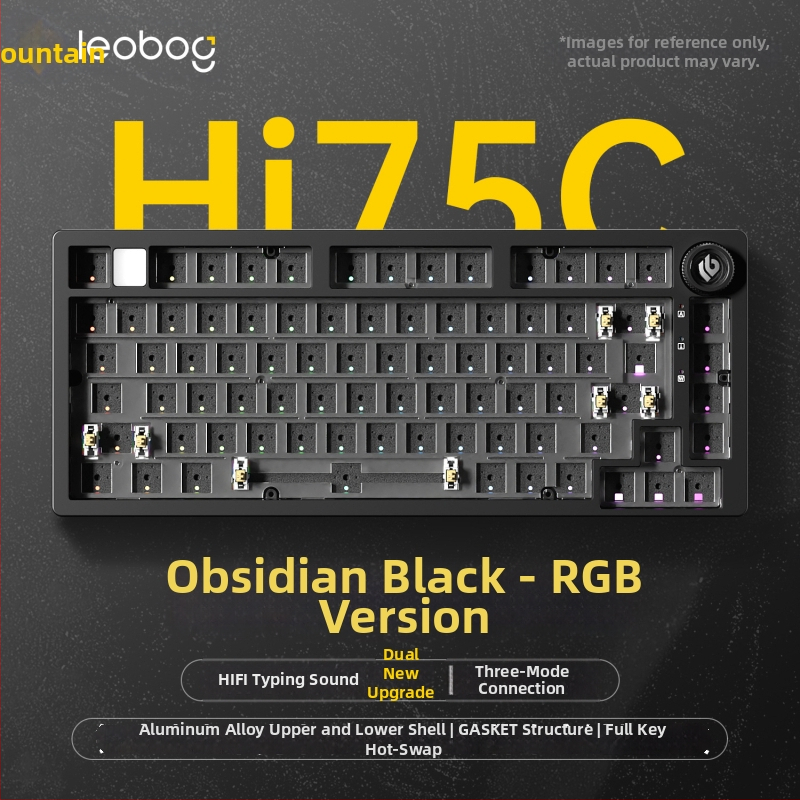 Leobog Hi75C клавиатурен комплект за персонализация с три режима и RGB осветление за гейминг, компютър и офис