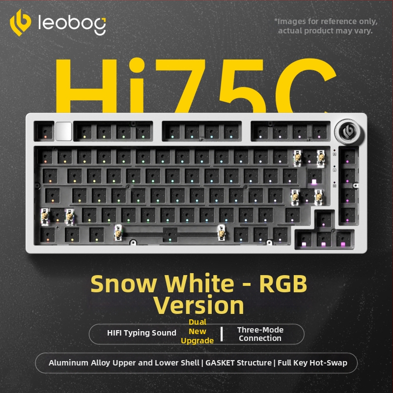 Leobog Hi75C клавиатурен комплект за персонализация с три режима и RGB осветление за гейминг, компютър и офис