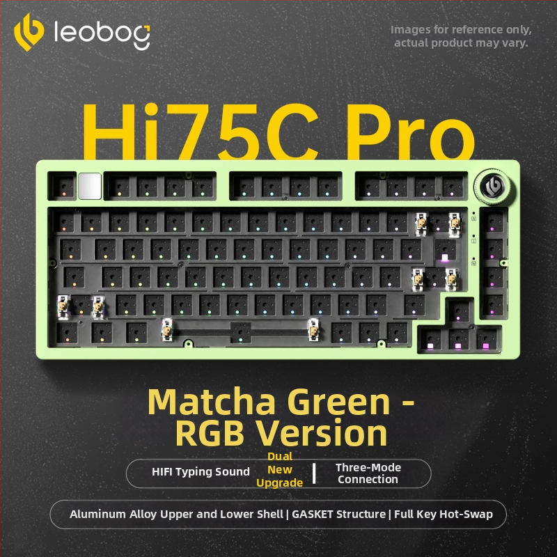 Leobog Hi75C клавиатурен комплект за персонализация с три режима и RGB осветление за гейминг, компютър и офис