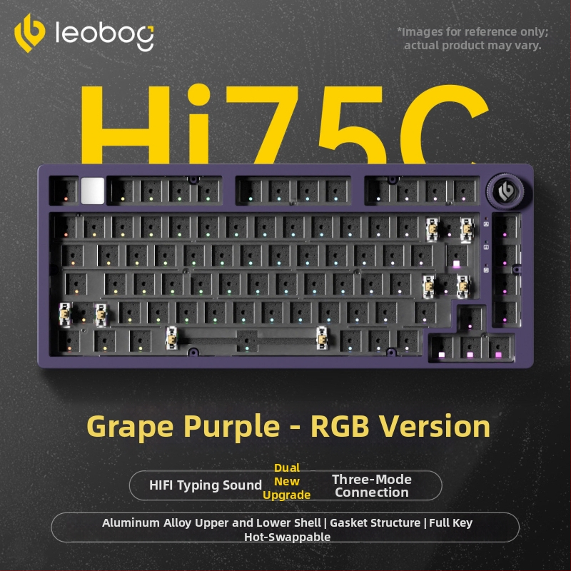 Leobog Hi75C клавиатурен комплект за персонализация с три режима и RGB осветление за гейминг, компютър и офис