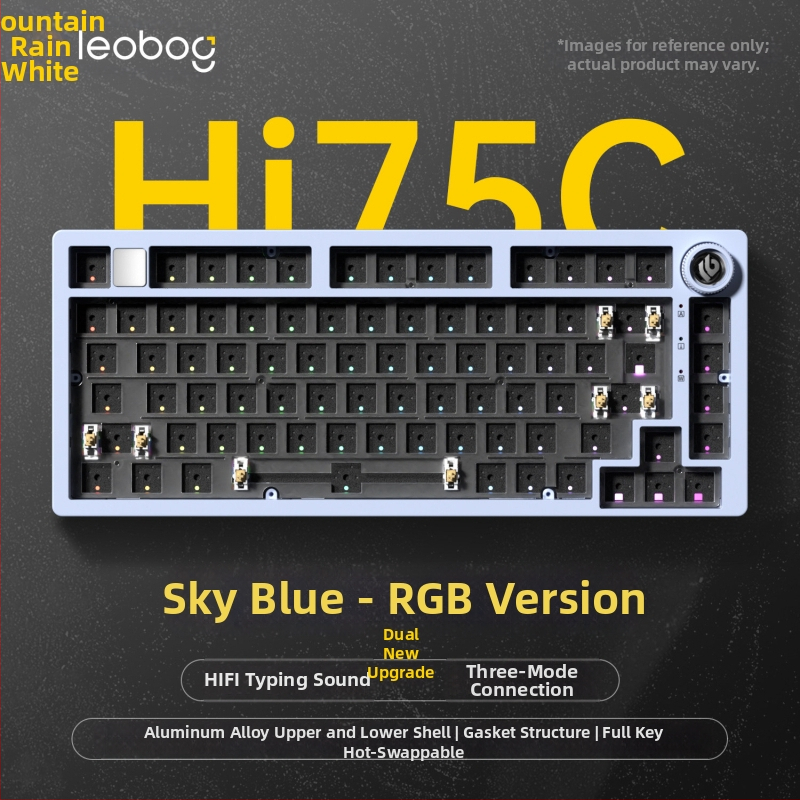Leobog Hi75C клавиатурен комплект за персонализация с три режима и RGB осветление за гейминг, компютър и офис