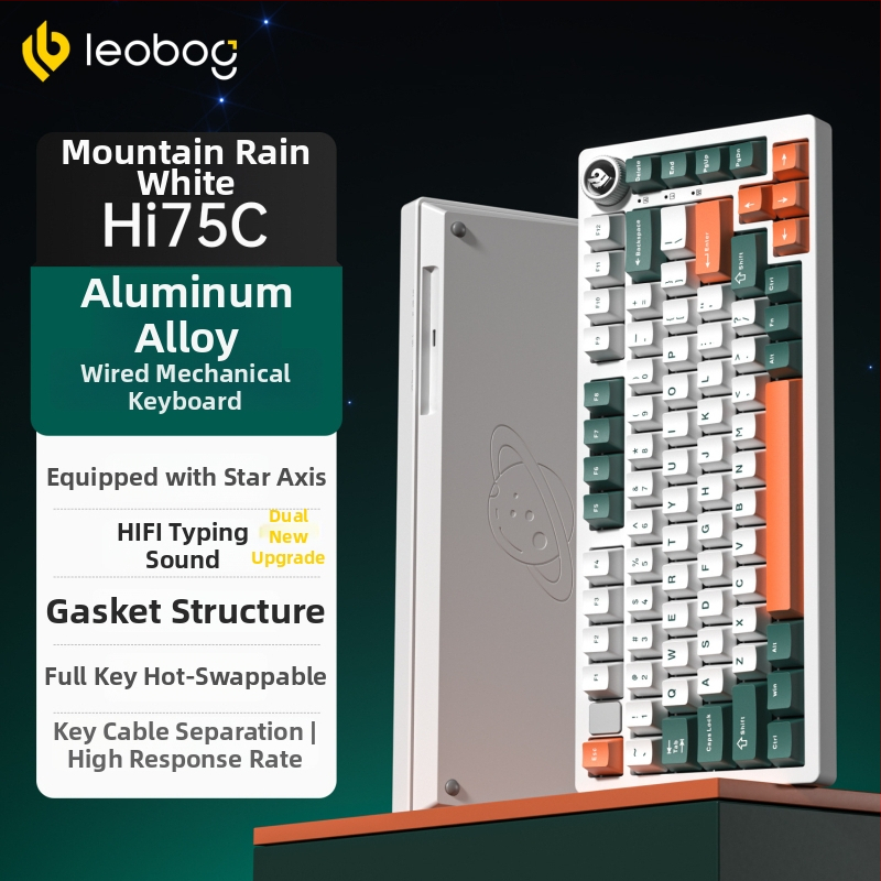 Leobog Hi75C клавиатурен комплект за персонализация с три режима и RGB осветление за гейминг, компютър и офис
