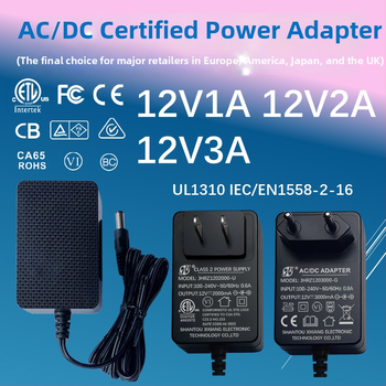 12V 1A/2A/3A сертифициран адаптер за захранване за електрически инструменти, LED осветление, Wi‑Fi рутер, ONT и сет‑топ кутия