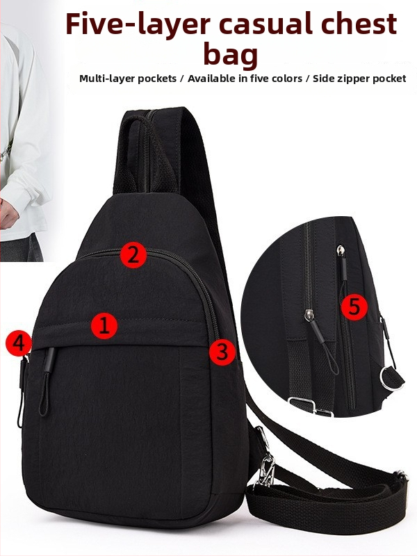 Multifunkčná viacúčelová náprsná taška pre mužov a ženy, kompaktný batoh na outdoorové horolezectvo, ľahká nepremokavá crossbody taška