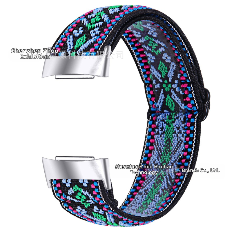 Еластична принтована регулируема каишка за Fitbit Charge6/Charge5