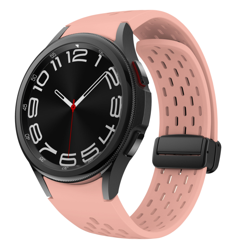 Силиконов каиш за Samsung Galaxy Watch7, 20 мм ширина, мрежест дизайн, магнитна закопчалка и сгъваема катарама